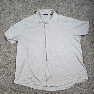 Vince Men's 100% Pima Cotton Short Sleeve Button Down Shirt - Gray - XXL